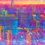 Technology neural network connectivity gradient San Francisco background