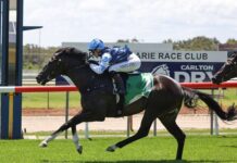 Liberty smiling to the winning post